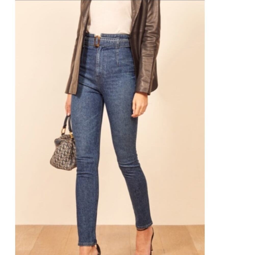 Reformation Kayo belted high waisted skinny jean size 25